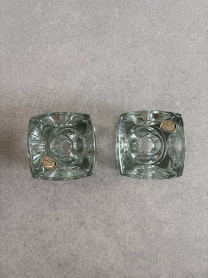 Bohemian Glass Candle Holders