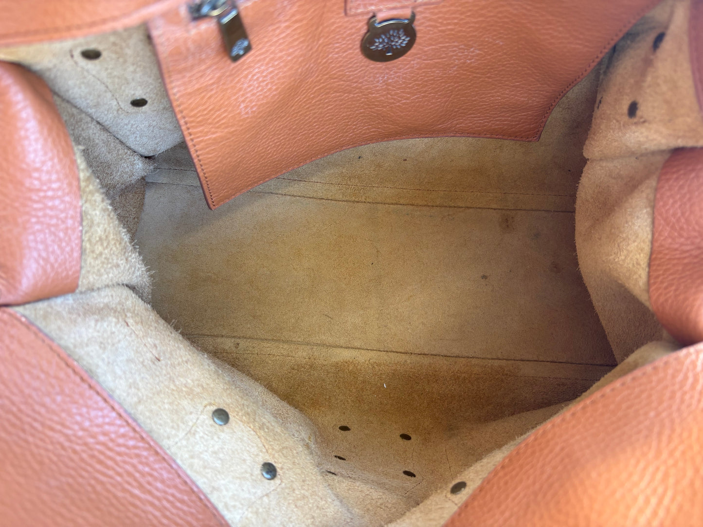 Mulberry Roxanne Tan Grained Leather Satchel Bag