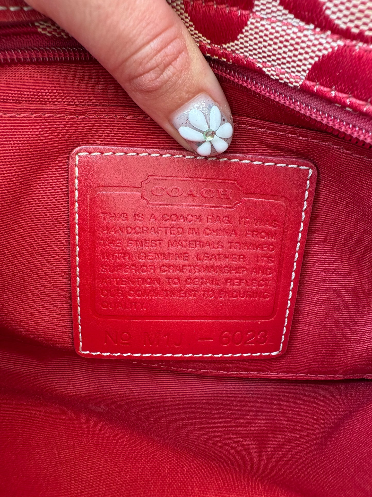 Coach Rare Red Monogram Shoulder Bag