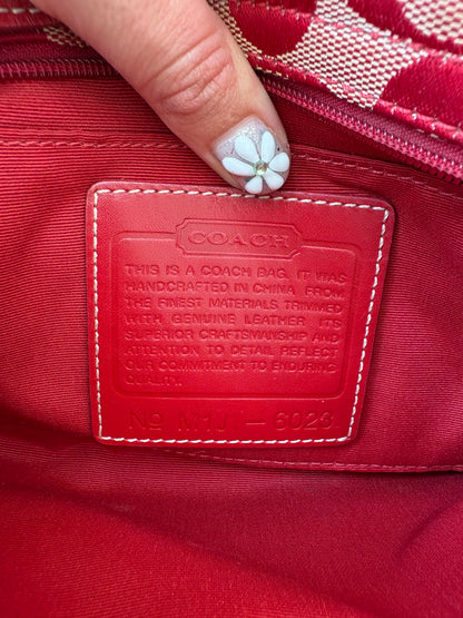 Coach Rare Red Monogram Shoulder Bag
