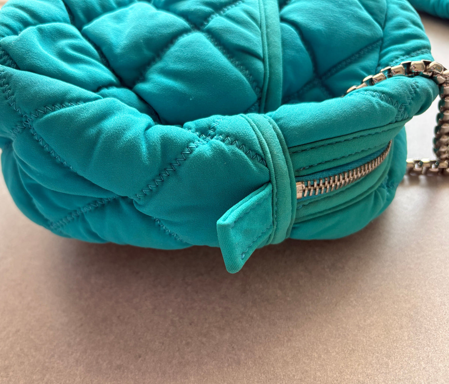Chanel Turquoise Quilted Bubble Chain Bag