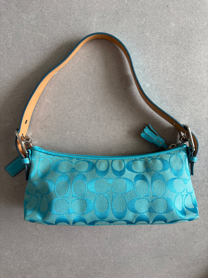 Coach Demi RARE Blue Baguette Shoulder Bag