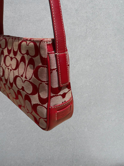 Coach Rare Red Monogram Shoulder Bag