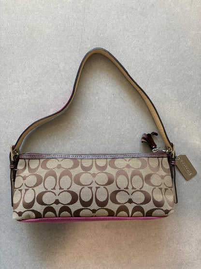 Coach Hampton Pink and Beige Shoulder Bag