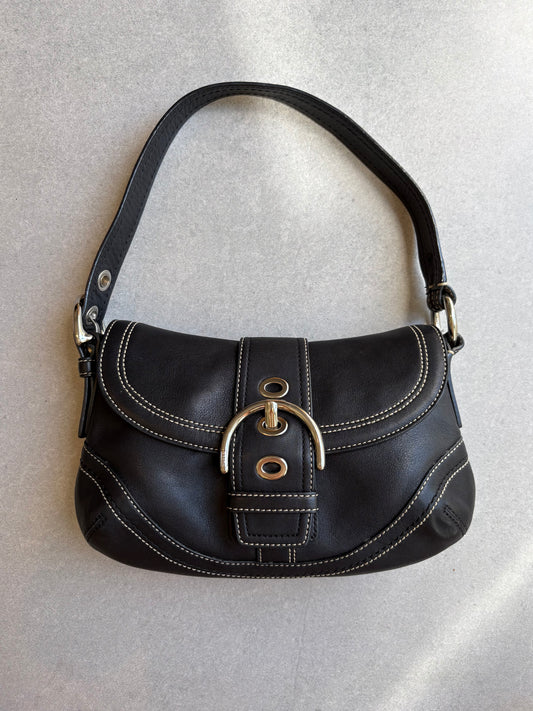 Coach Soho Black Leather Shoulder Bag