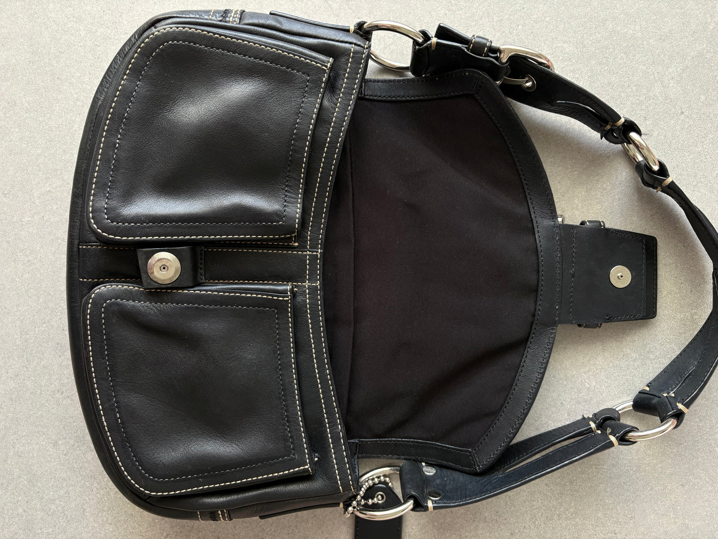 Coach Soho Black Leather Shoulder Bag