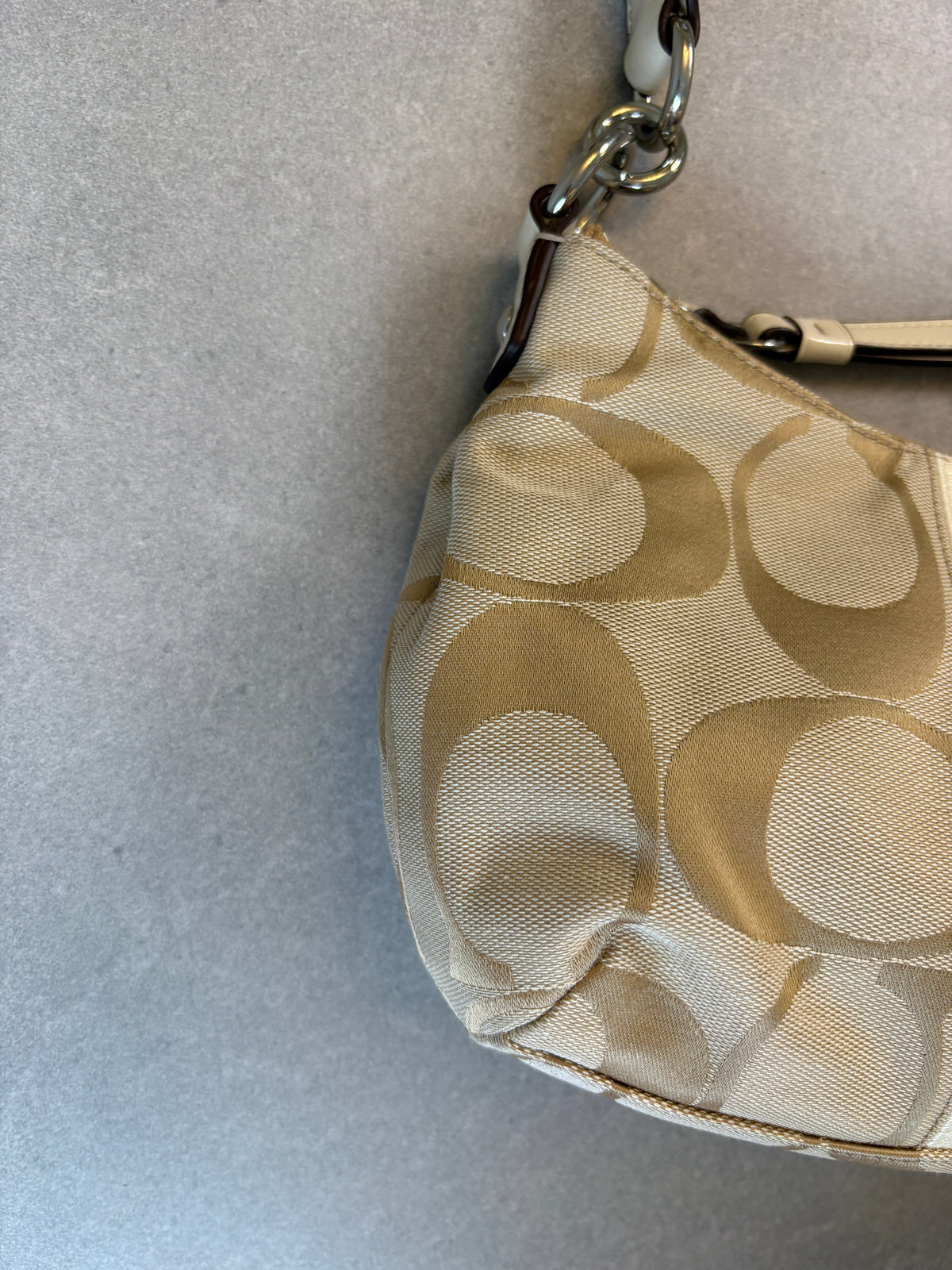 Coach Poppy Beige Shoulder Bag