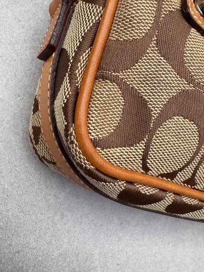 Coach Brown Canvas Signature Crossbody Bag