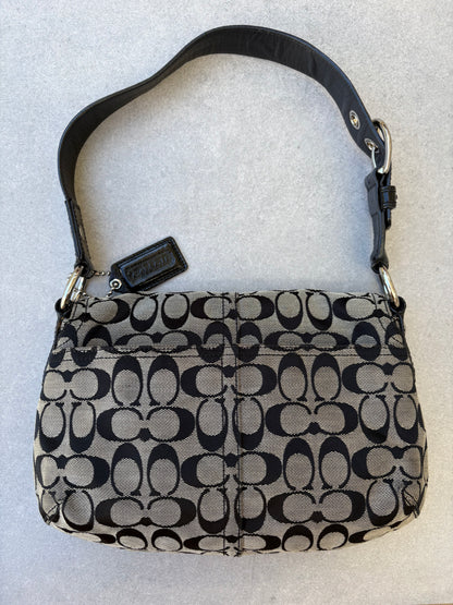 Coach Soho Black and Grey Monogram Shoulder Bag