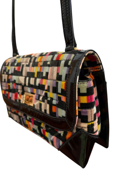 Chanel Shoulder Bag No. 6 Flap Velvet Multicolor Black