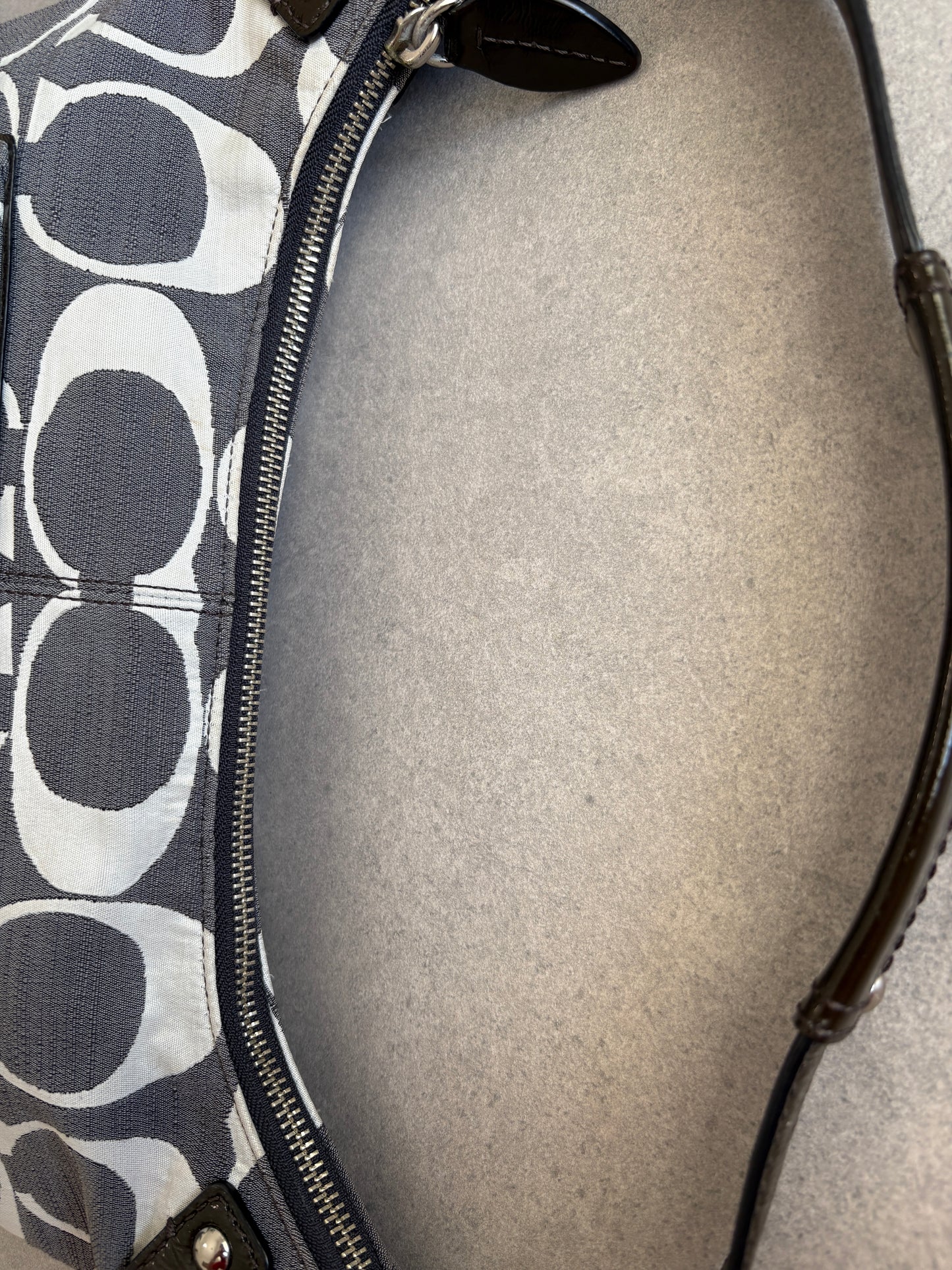 Coach Grey Monogram Shoulder Bag