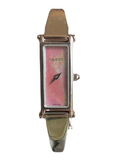 Gucci Stainless Steel Women Wrist Watch Mod 1500 L Pink Dial