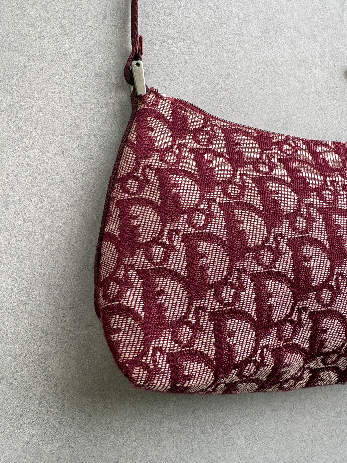 Christian Dior 2000s Red Trotter Monogram Shoulder Bag