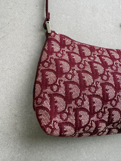 Christian Dior 2000s Red Trotter Monogram Shoulder Bag