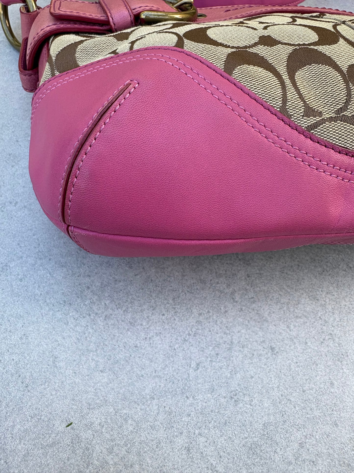 Coach Pink Signature Monogram Bag