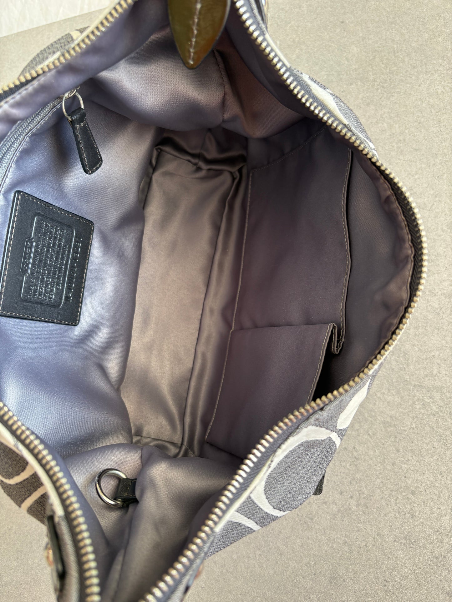 Coach Grey Monogram Shoulder Bag