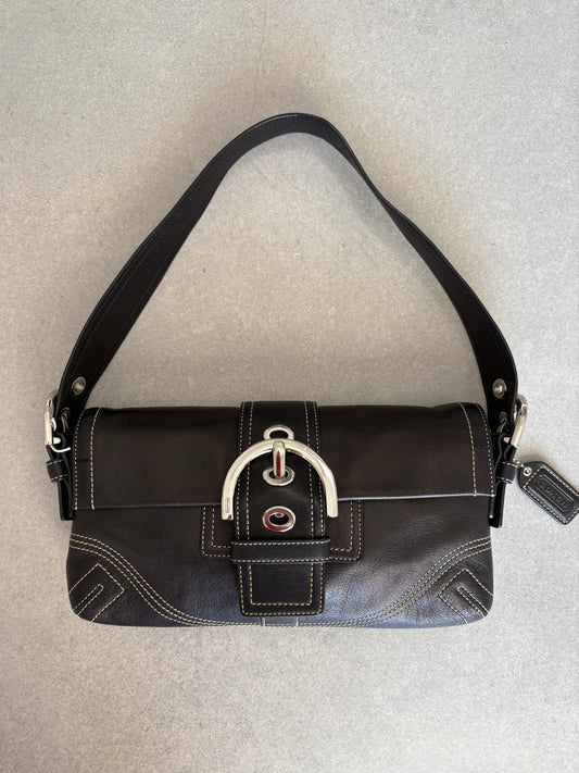 Coach Soho Black Leather Shoulder Bag