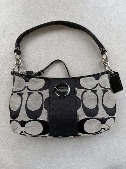 Coach Poppy Monogram Black Shoulder Bag