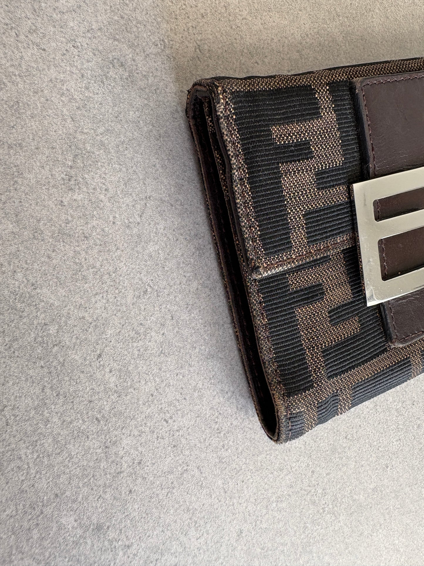 Fendi Zucca Canvas and Leather Wallet
