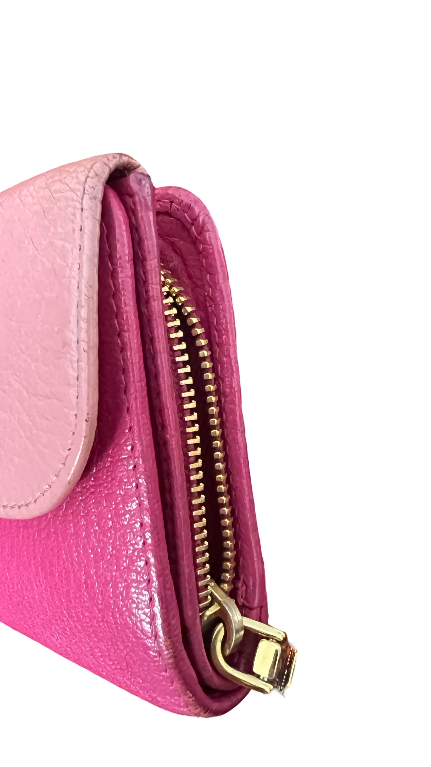 Miu Miu Pink Folded flap Zipper Wallet