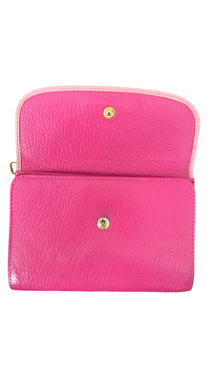 Miu Miu Pink Folded flap Zipper Wallet