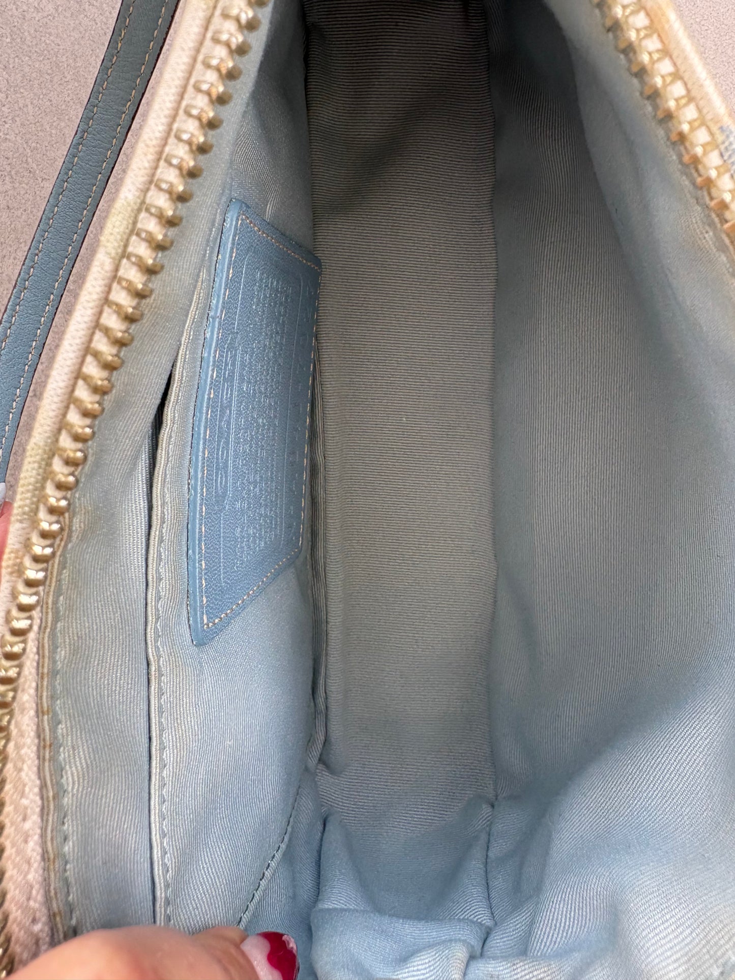 Coach Signature Demi Blue Optic Shoulder Bag Rare