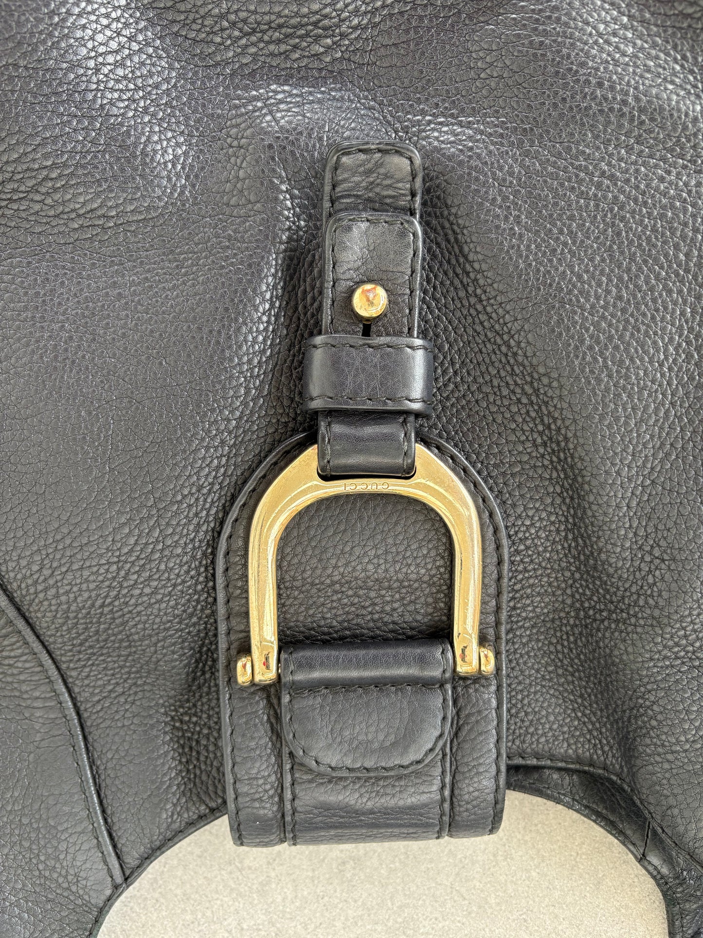Gucci Hobo Horsebit Leather Bag Large