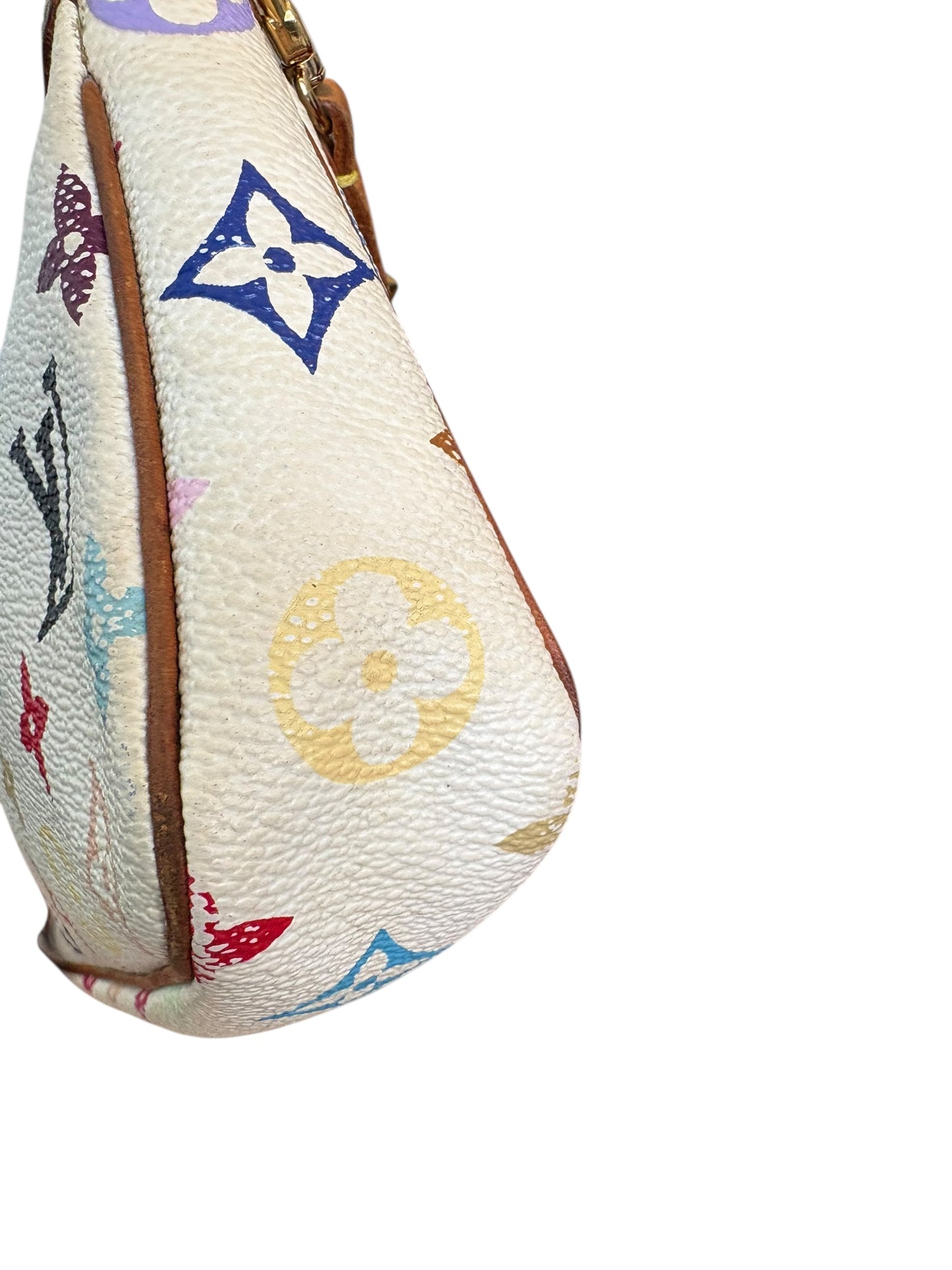 Louis Vuitton x Takashi Murakami White Multicolour Pochette Accessoires 2000s