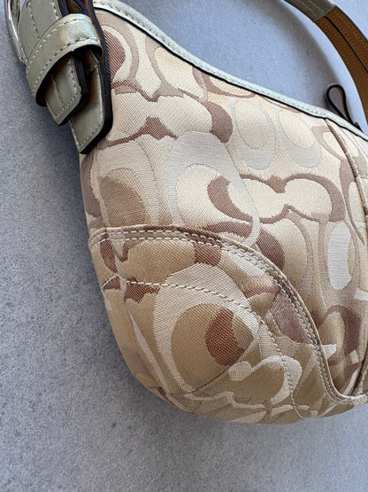 Coach Soho Monogram Bag Brown and Gold
