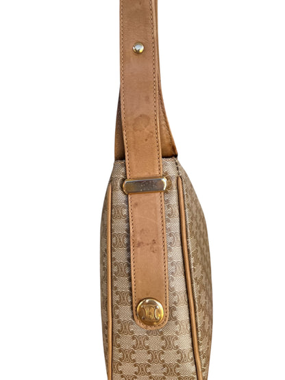 Celine Macadam Triomphe One Shoulder Bag Beige