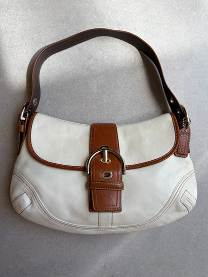 Coach Soho Cream and Brown Leather Shoulder Bag