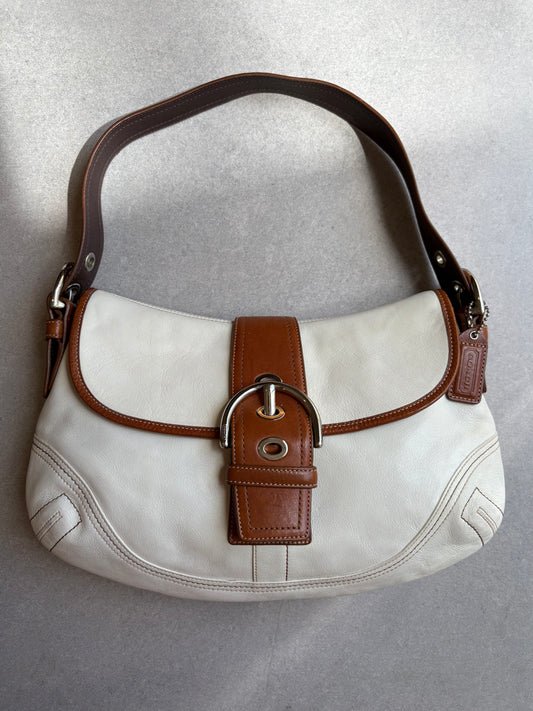 Coach Soho Cream and Brown Leather Shoulder Bag