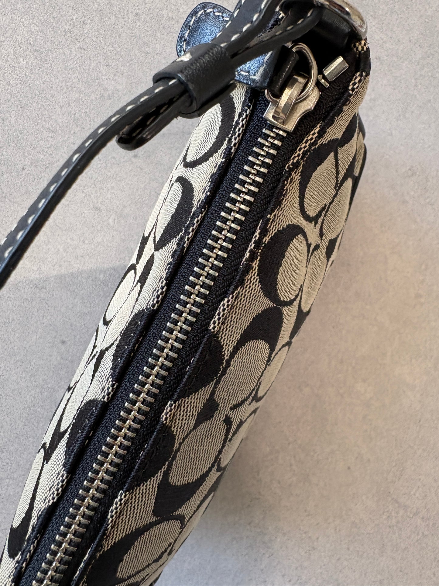 Coach Demi Black and Grey Shoulder Bag