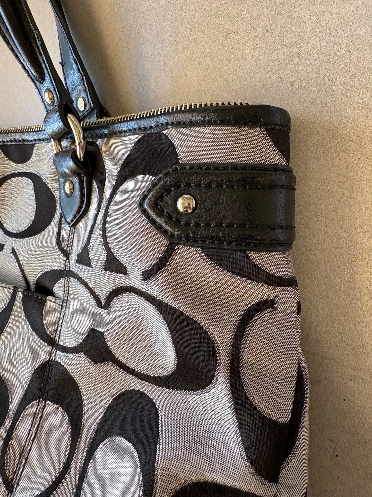 Coach Black and Grey Tote Bag