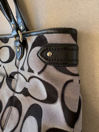 Coach Black and Grey Tote Bag