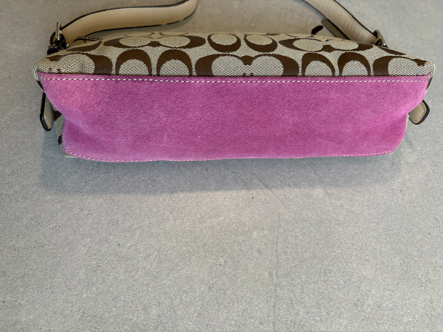 Coach Hampton Pink and Beige Shoulder Bag