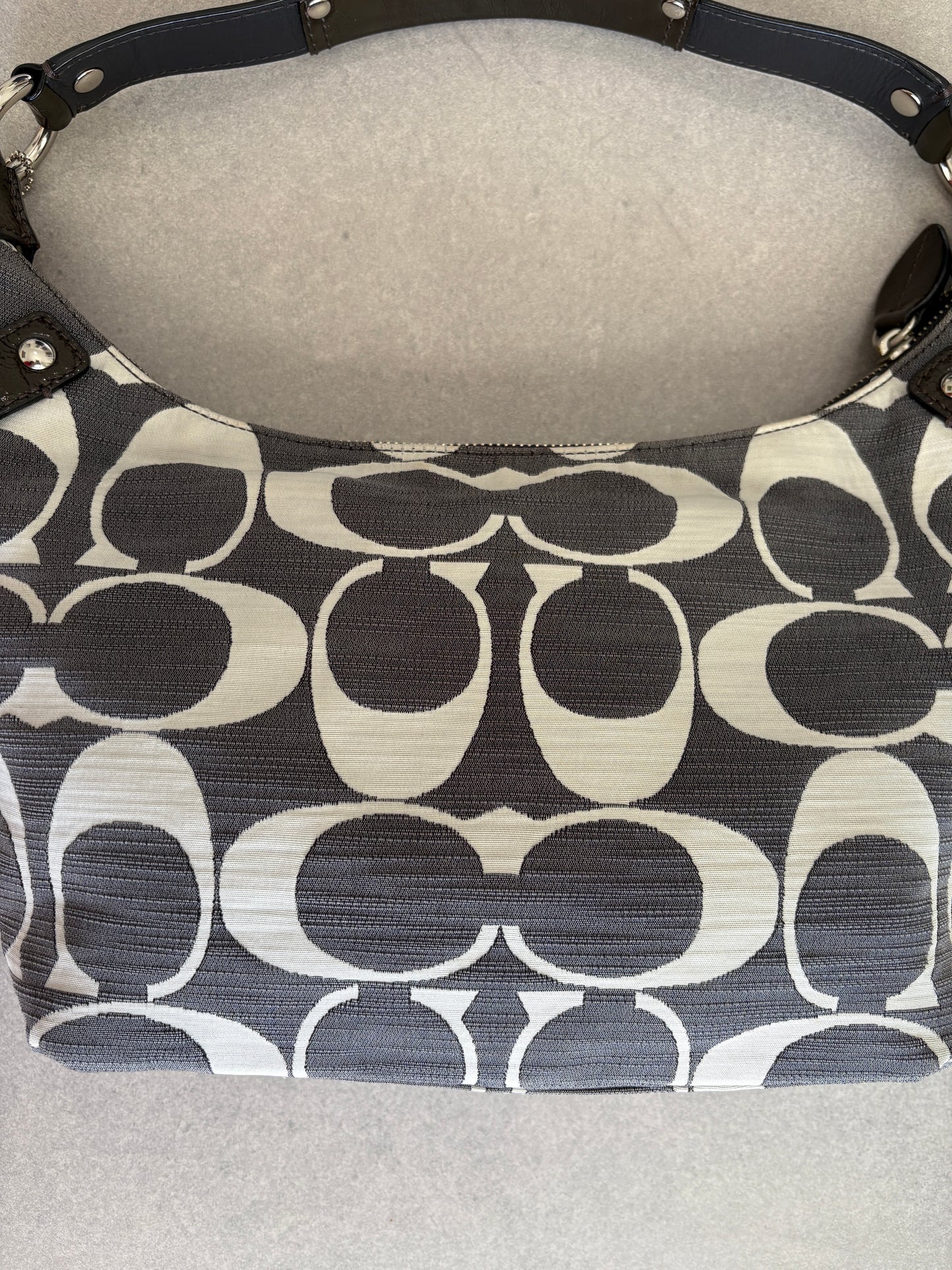 Coach Grey Monogram Shoulder Bag