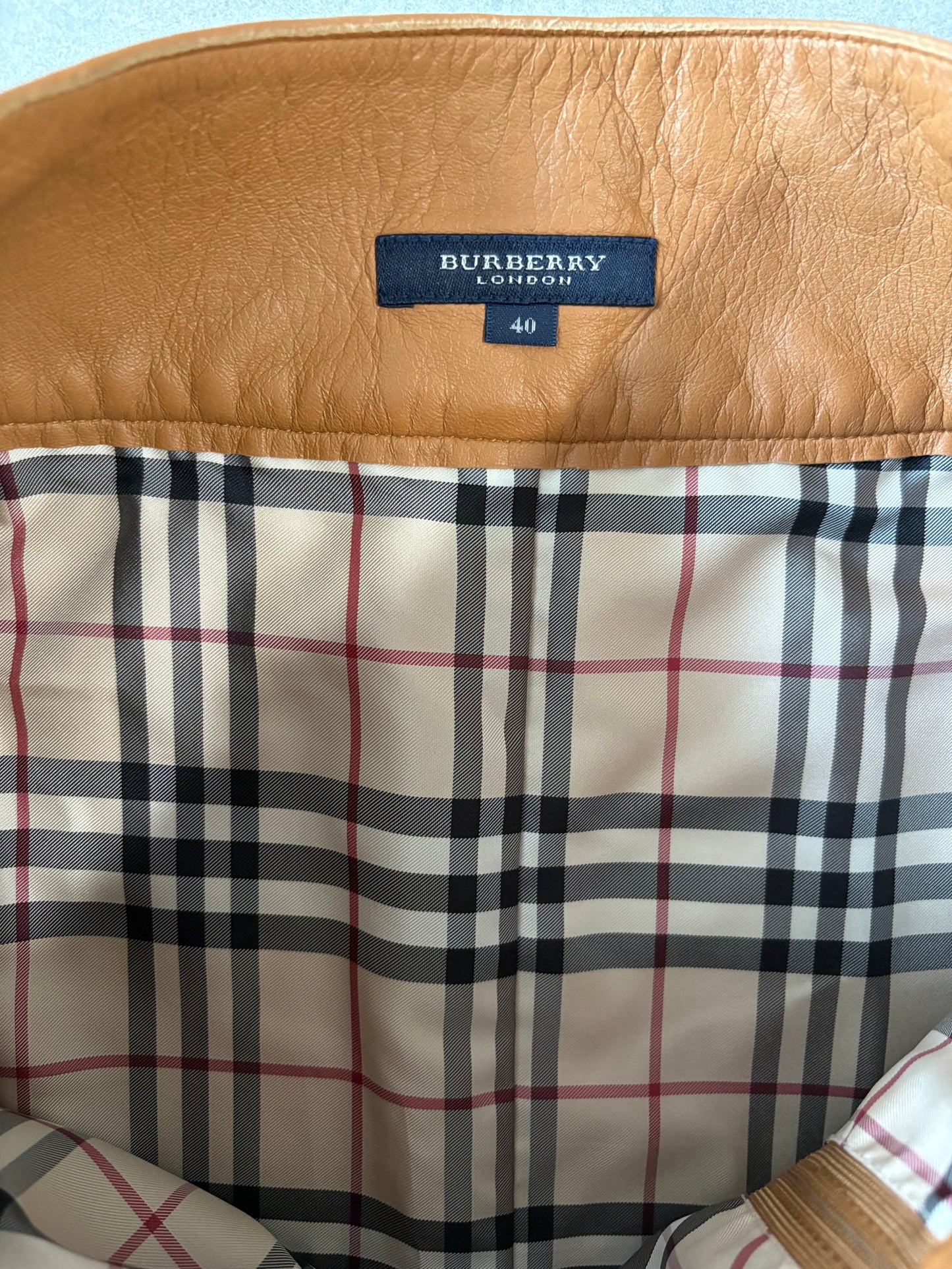 Burberry Tanned Leather Skirt