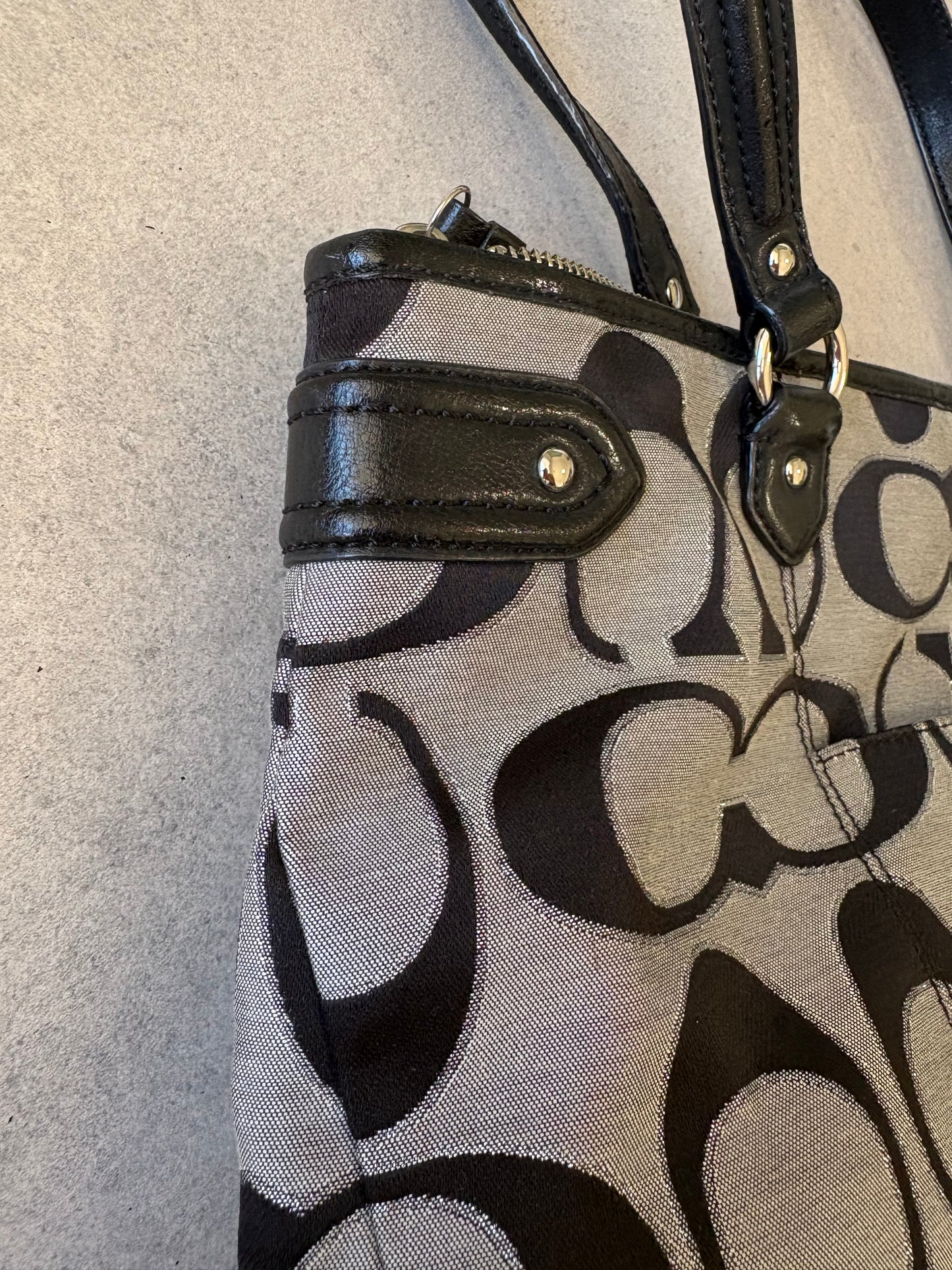 Coach Black and Grey Tote Bag