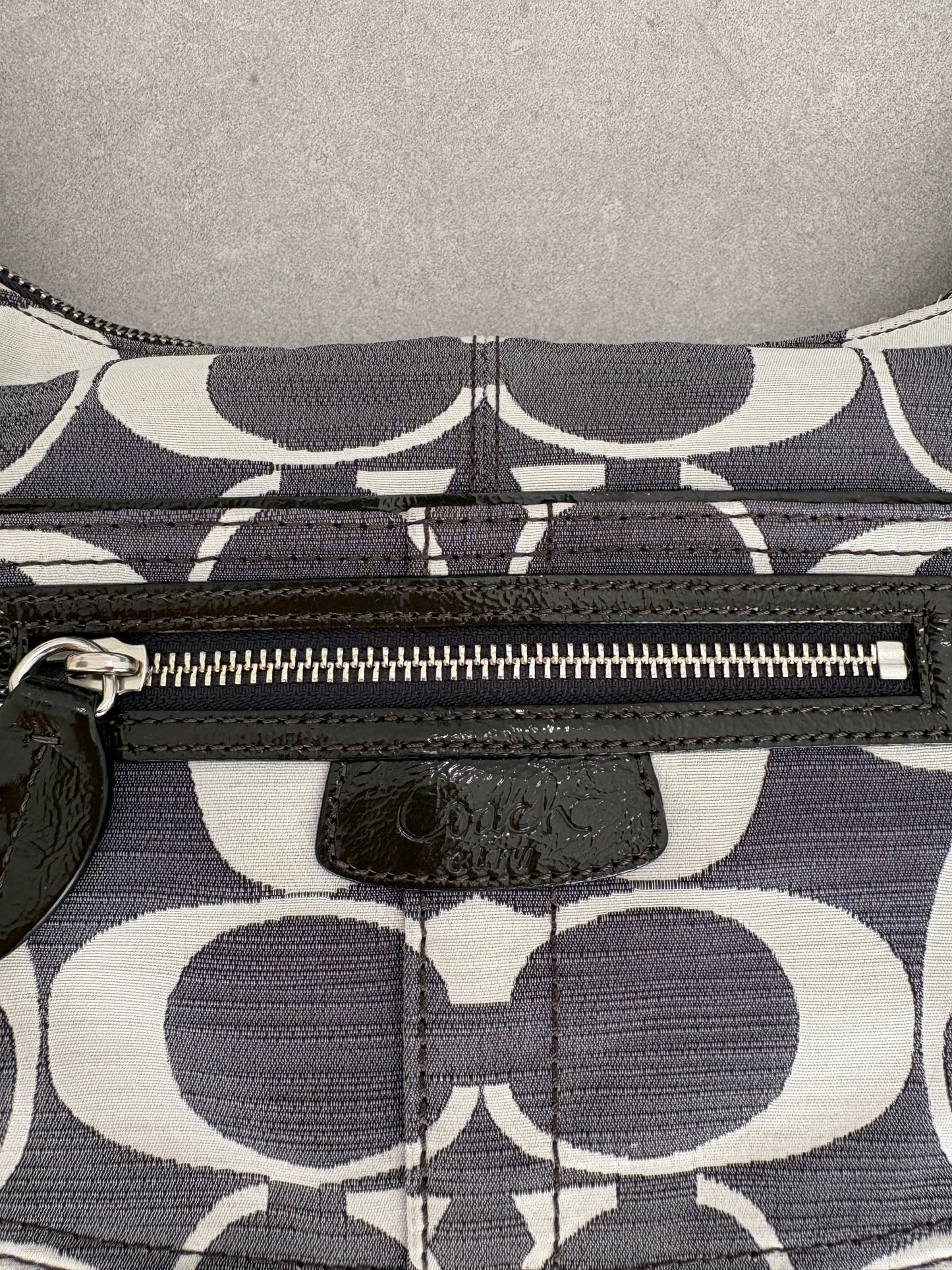 Coach Grey Monogram Shoulder Bag