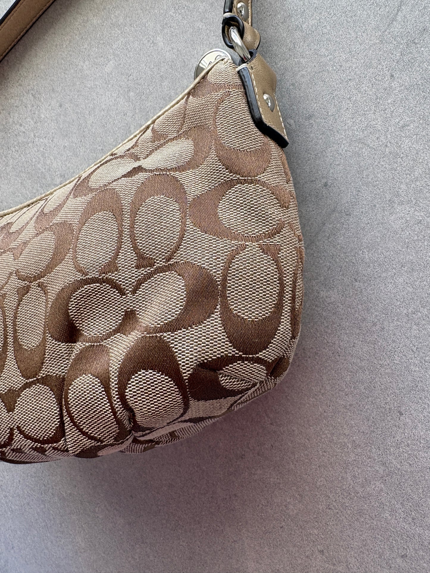 Coach Monogram Brown Shoulder Bag