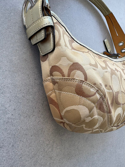 Coach Soho Monogram Bag Brown and Gold