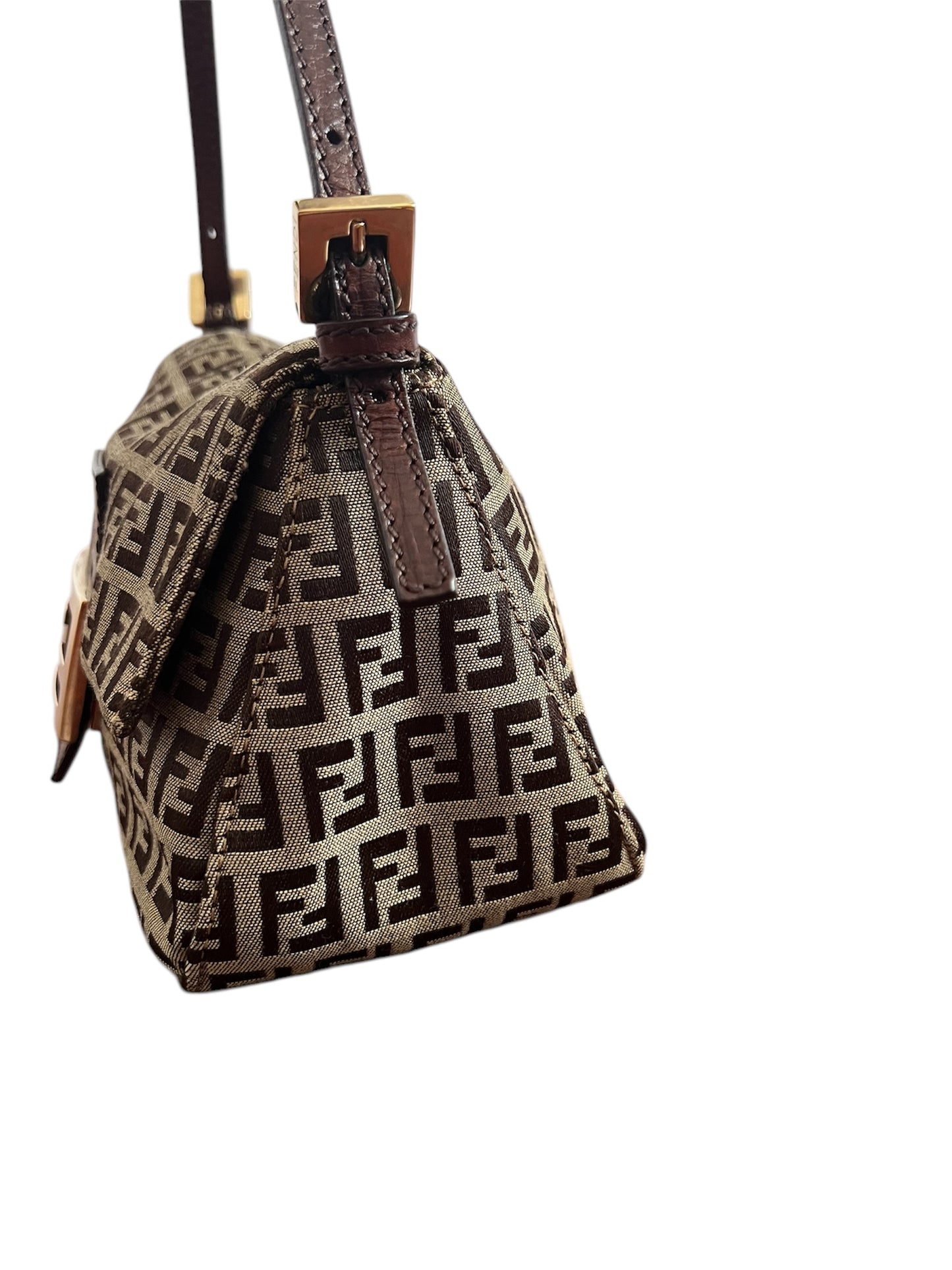 Fendi Zucchino Mini Manma Bucket Shoulder Bag