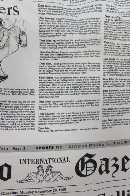 John Galliano Newspaper Top Size