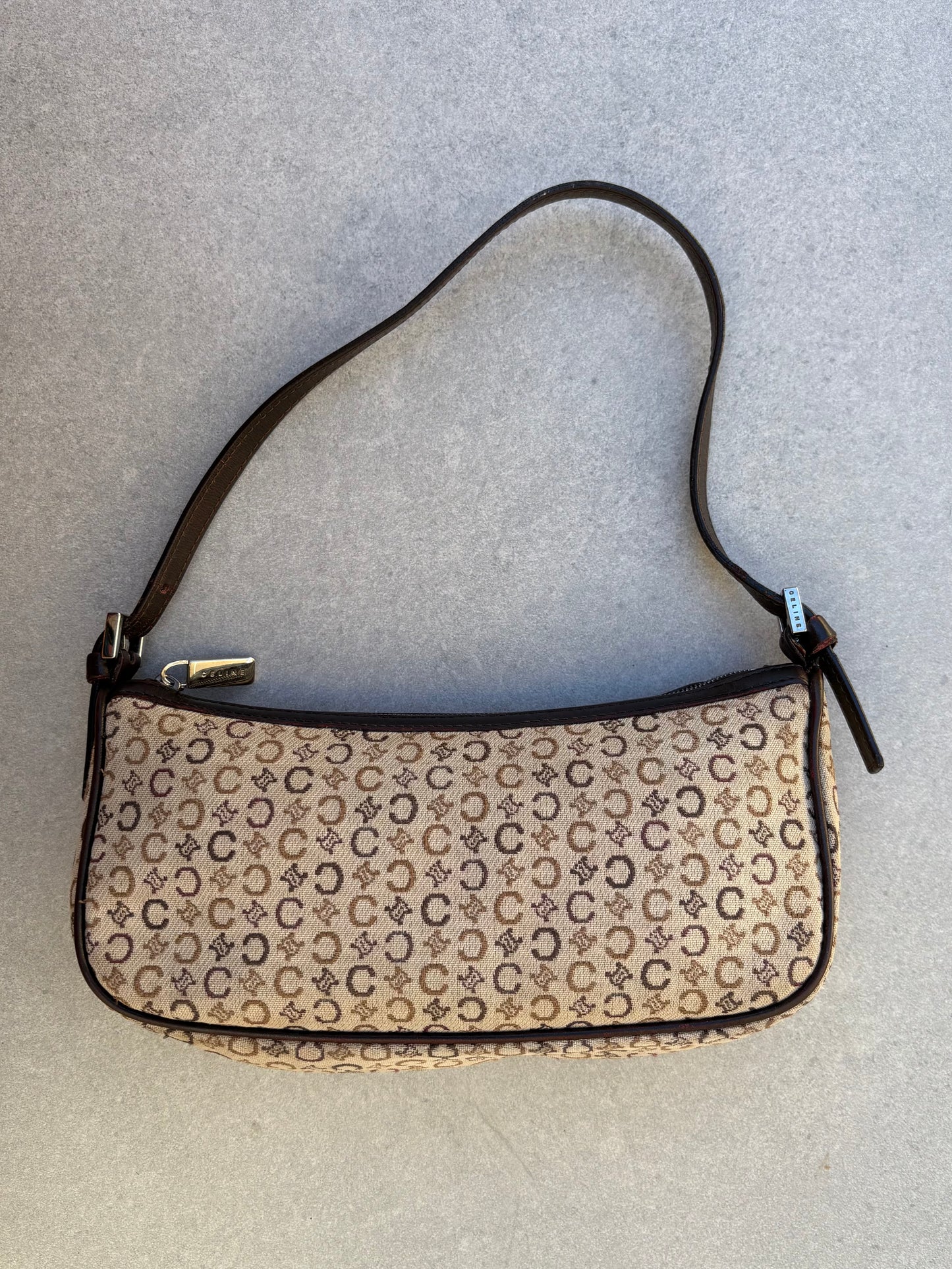 Celine Brown Monogram Macadam Shoulder Bag