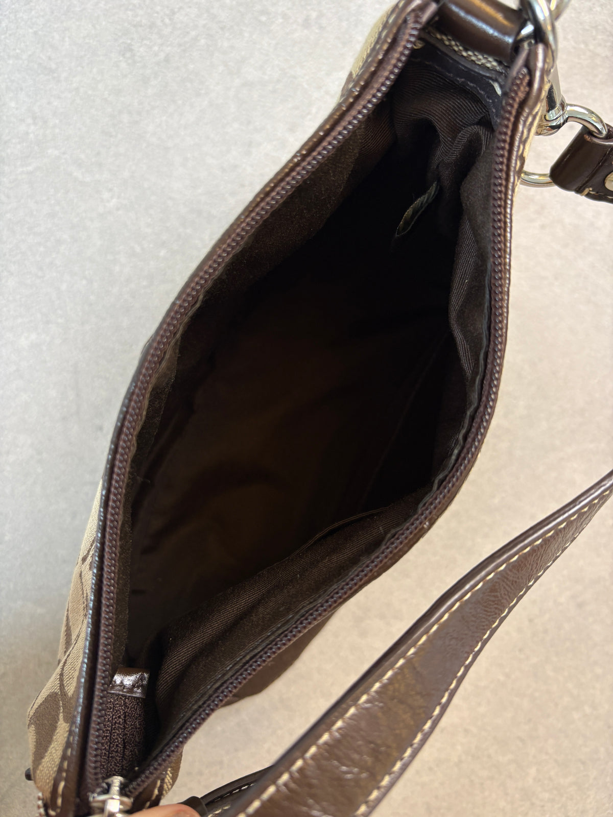 Coach Beige and Brown Pouch