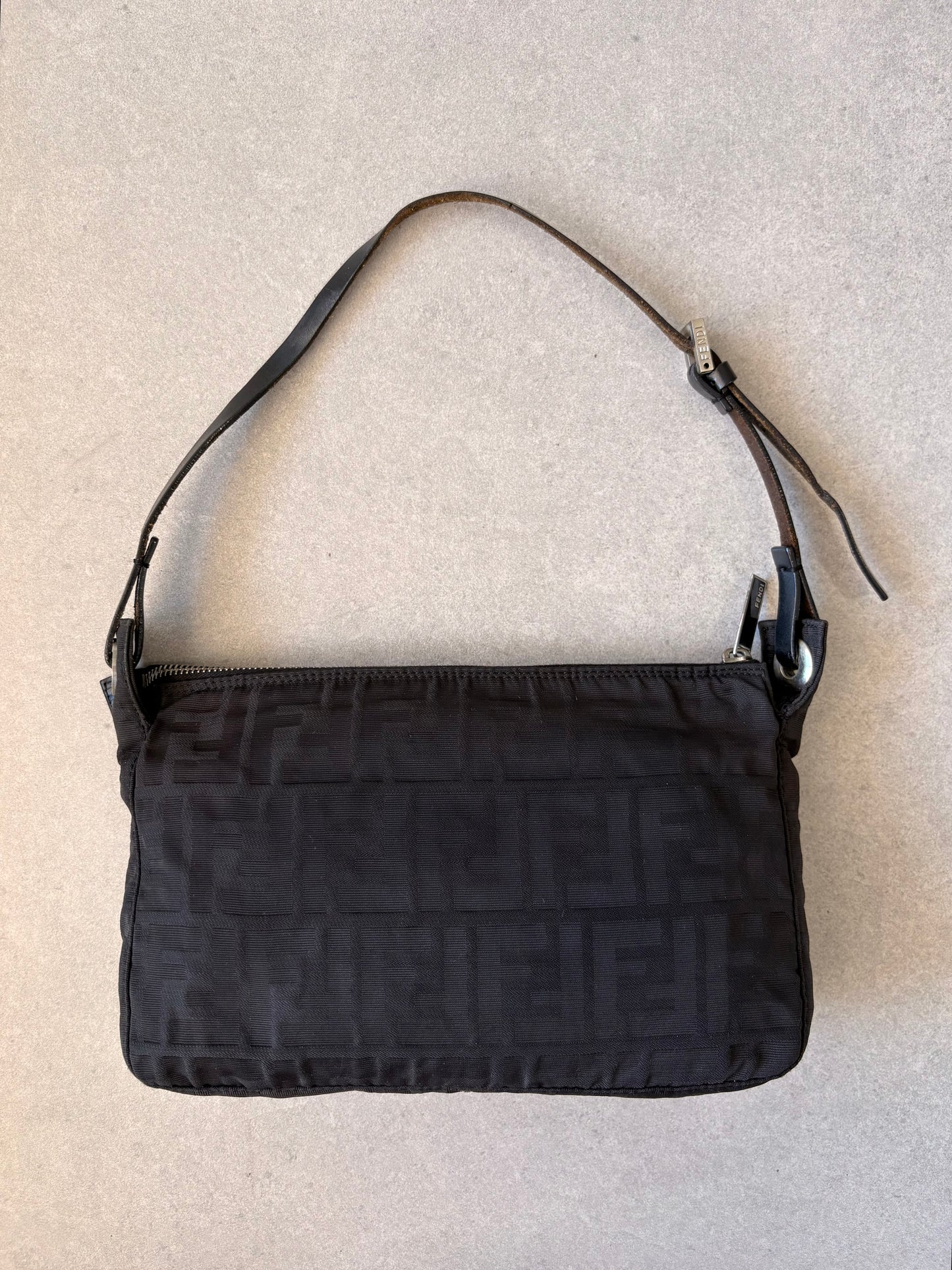 Fendi Zucca Shoulder Bag Black