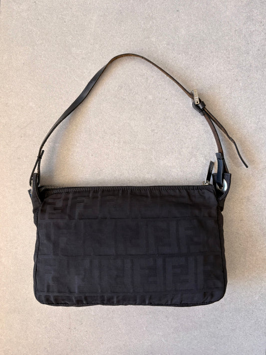 Fendi Zucca Shoulder Bag Black