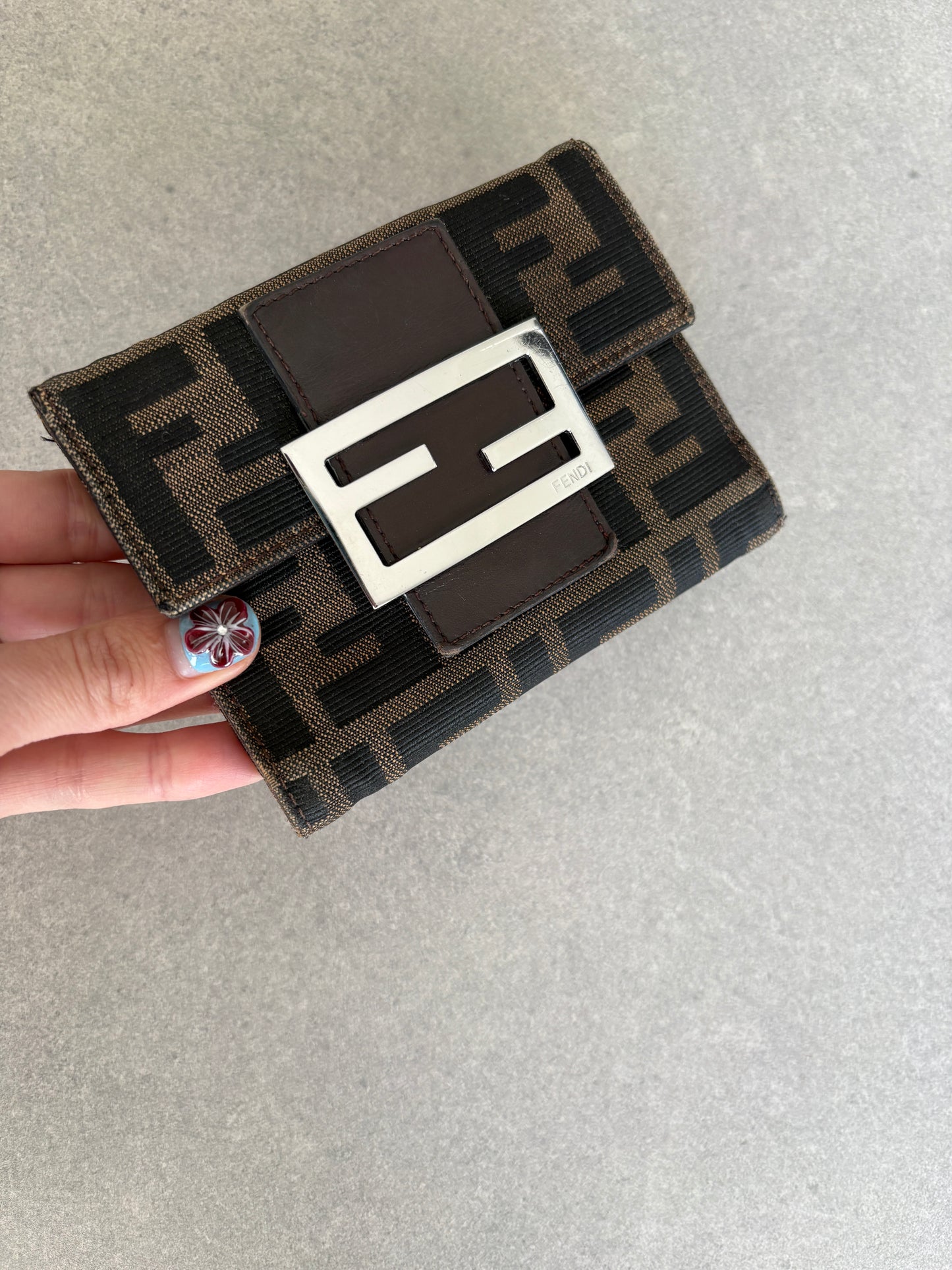 Fendi Zucca Canvas and Leather Wallet