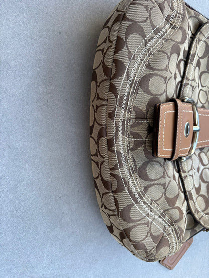 Coach Soho Brown Monogram Shoulder Bag